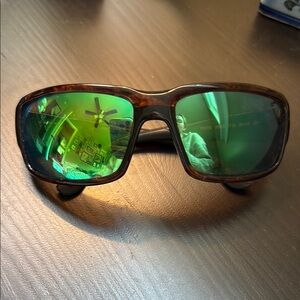 Men's Costa Tortoiseshell Sunglasses with Green Mirrored Lenses